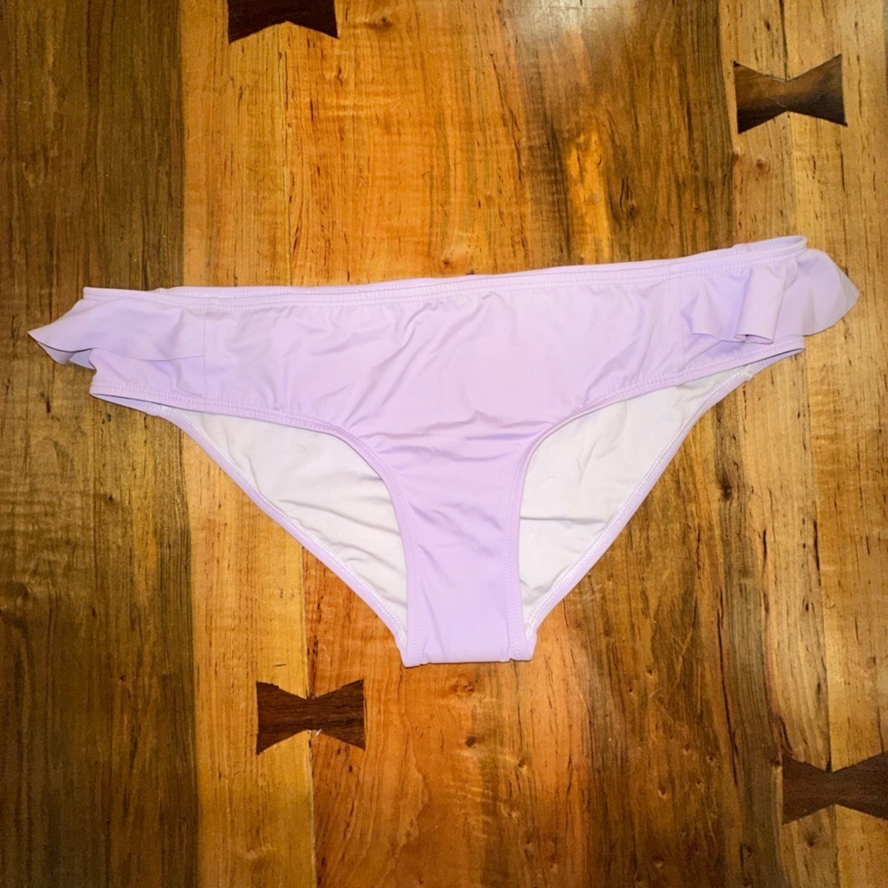 Perla Negra Lilla Bikini Bottom with Side Ruffles XL